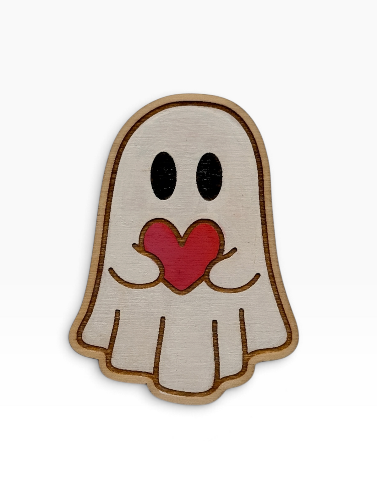 ghost love wood magnet