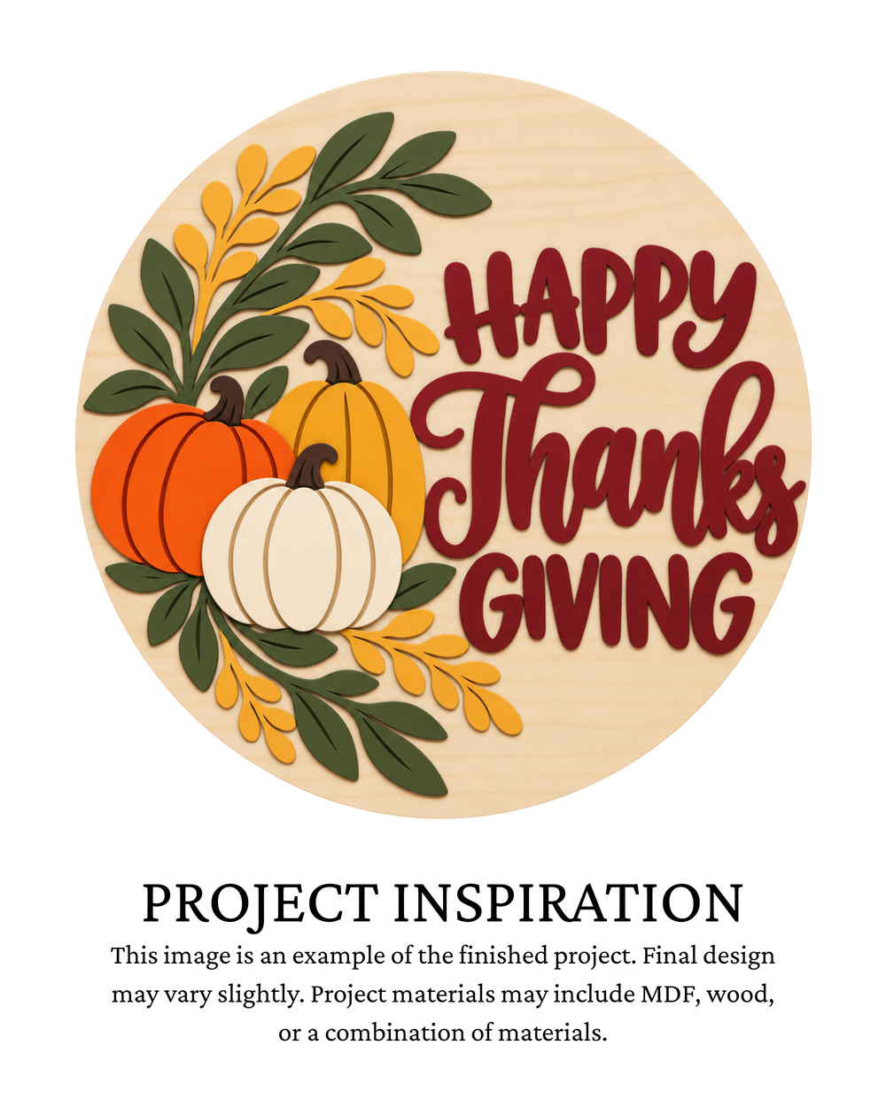 Happy Thanksgiving Pumpkin DIY Round Sign | Creative Table Project