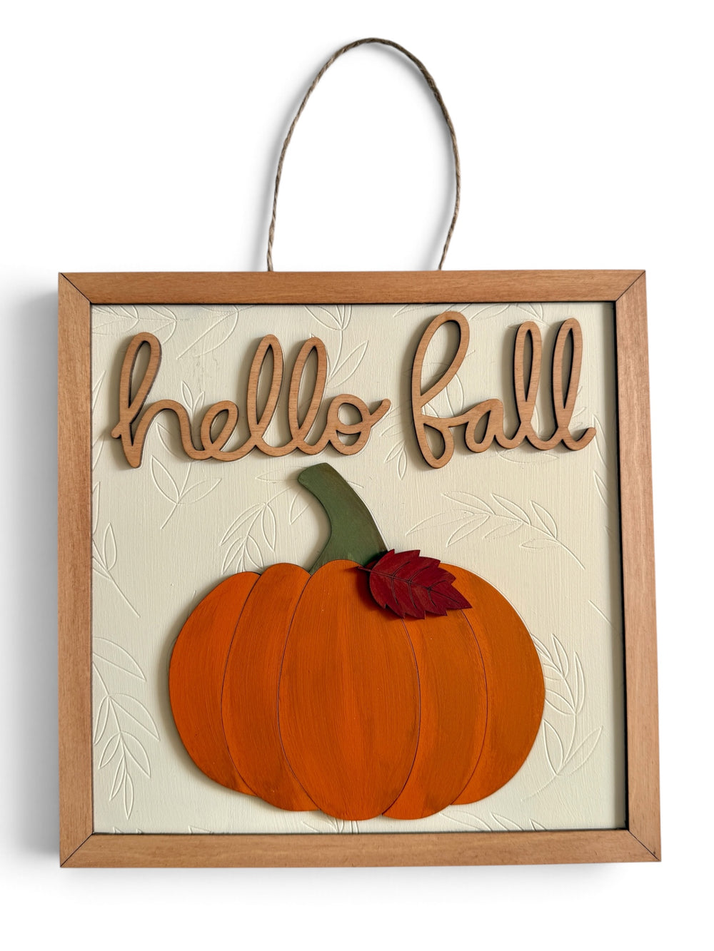 Hello Fall Pumpkin Framed Sign