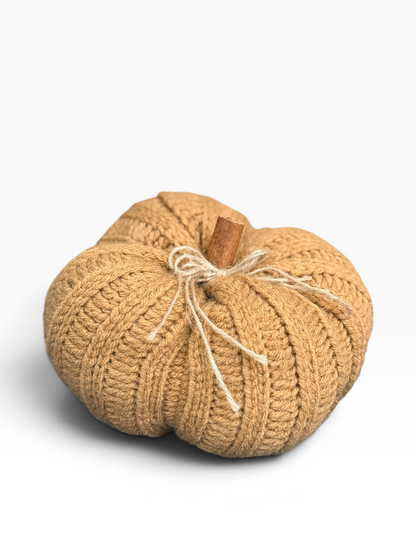 Large Rustic Camel Crochet Pumpkin