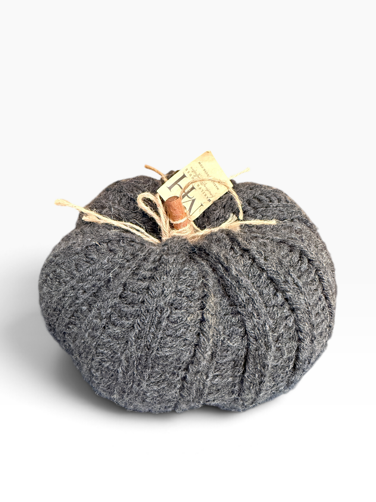 Large Charcoal Rustic Crochet Pumpkin