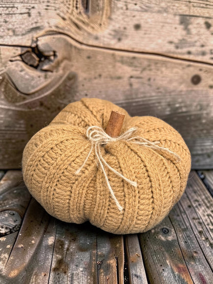Large Rustic Camel Crochet Pumpkin