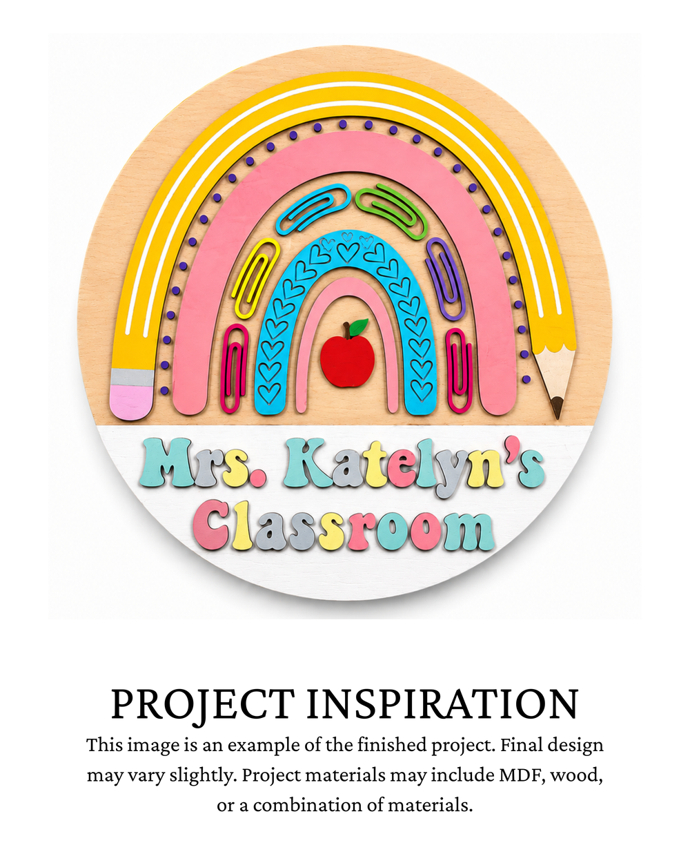 Personalized Teacher Rainbow Door Sign | Creative Table Project
