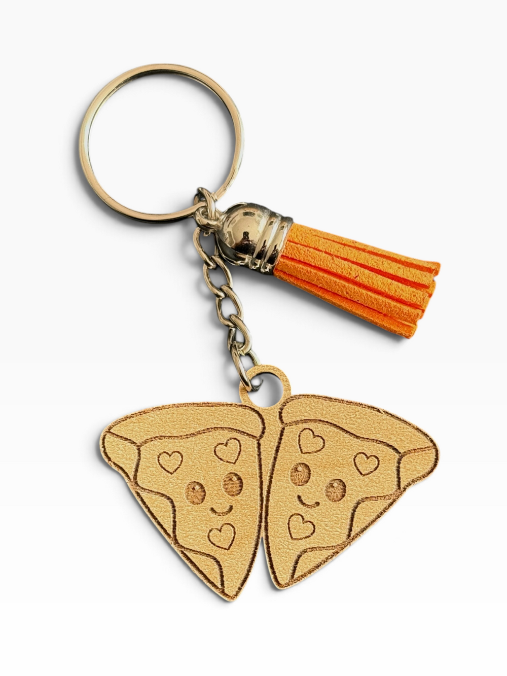 Pizza Besties Laser Engraved Wood Keychain