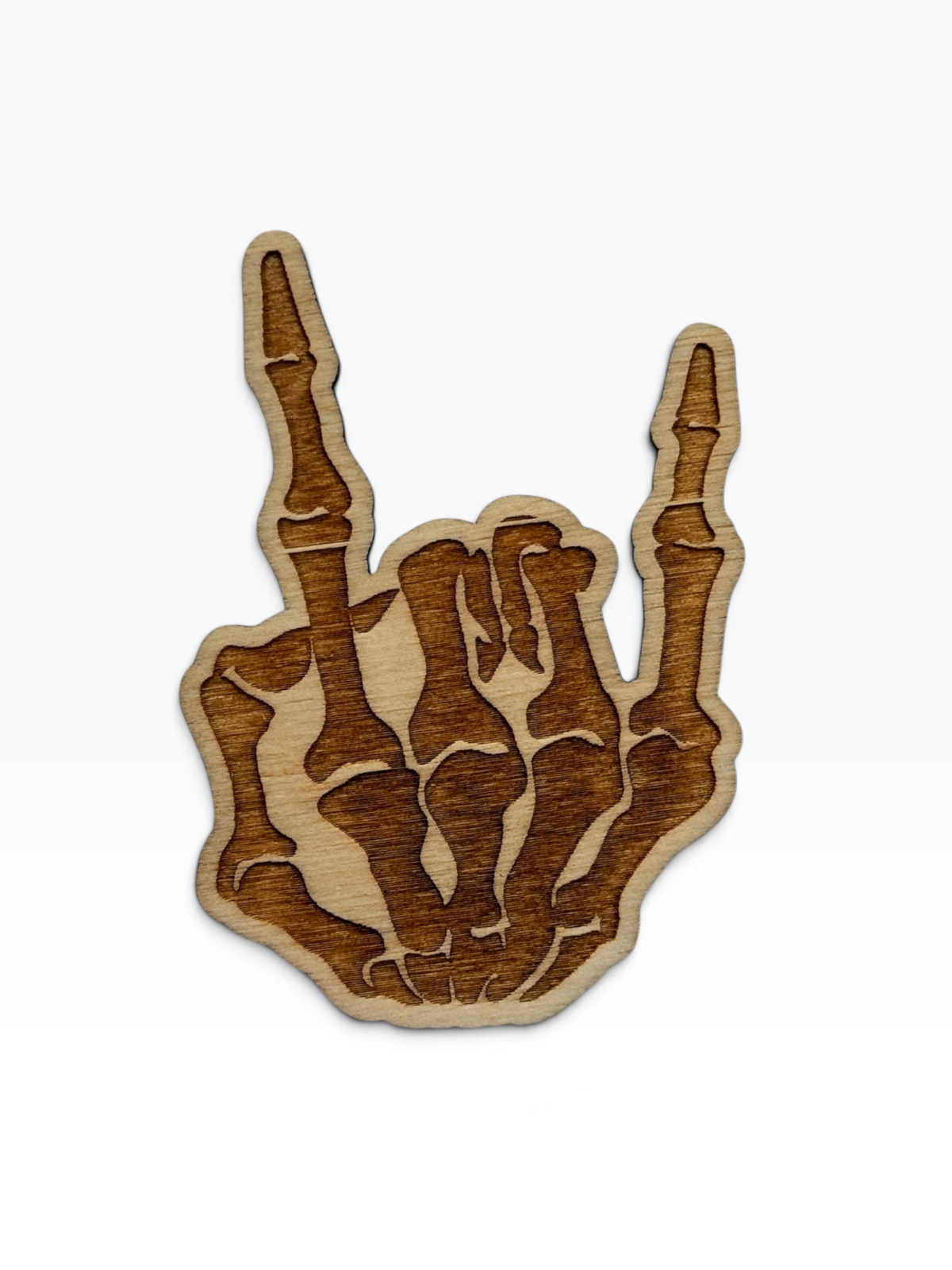 Skelton rock wood magnet