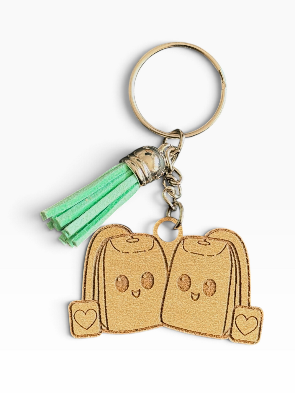 Tea Besties Laser Engraved Wood Keychain
