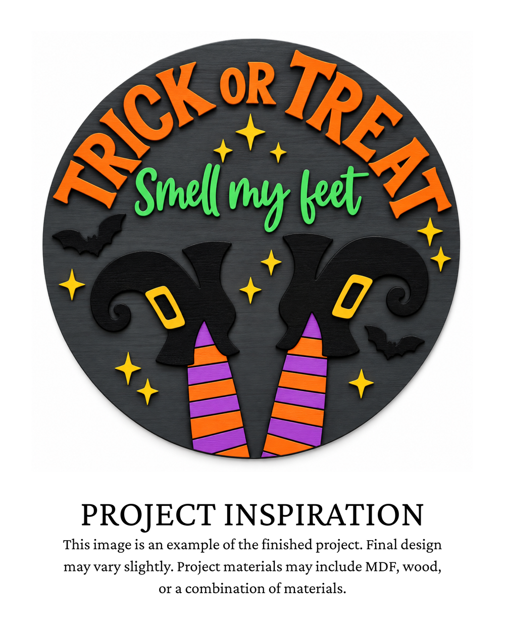 Trick or Treat Witch Feet DIY Round Door Sign | Creative Table Project