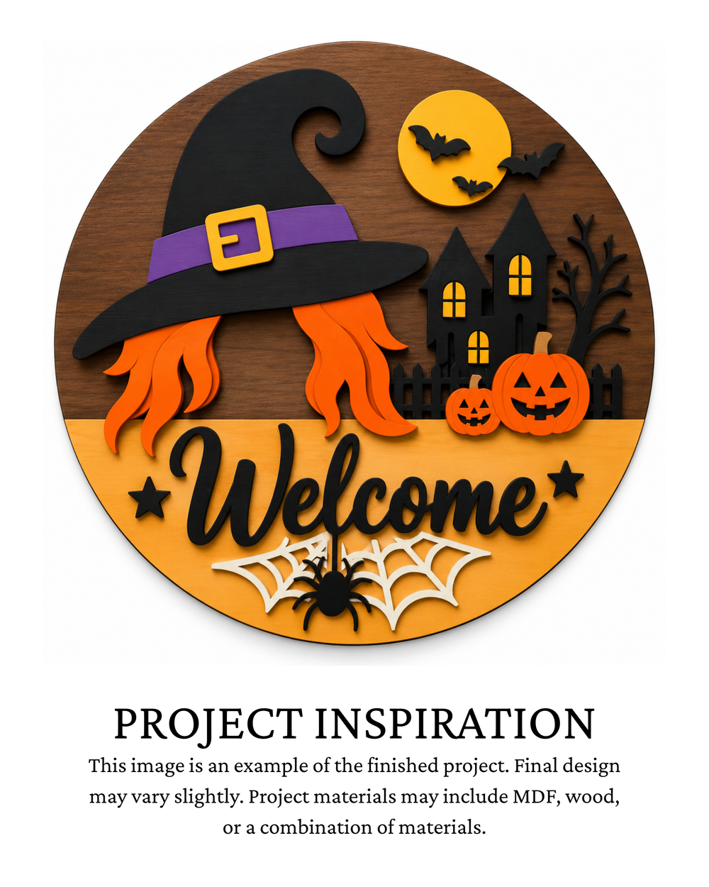 Witch Welcome DIY Round Door Sign | Creative Table Project